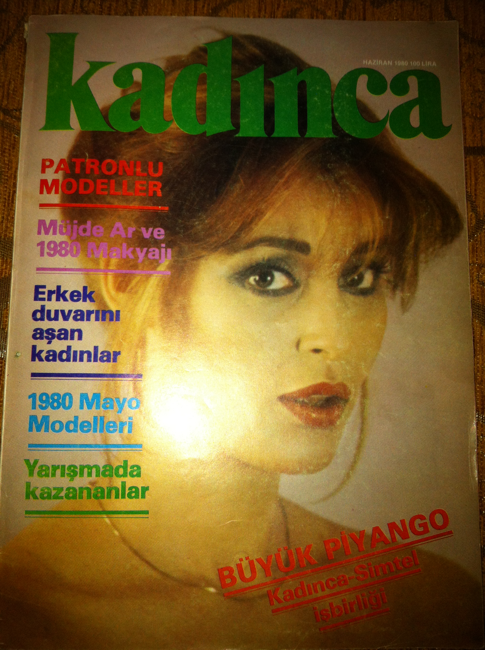 Kadınca Dergisi Haziran 1980, 100 Lira