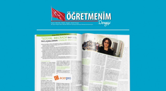 Öğretmenim Dergisi, “Sosyal Mecralarda Etkileşim ve Bilişim Akademisi” konulu röportajım